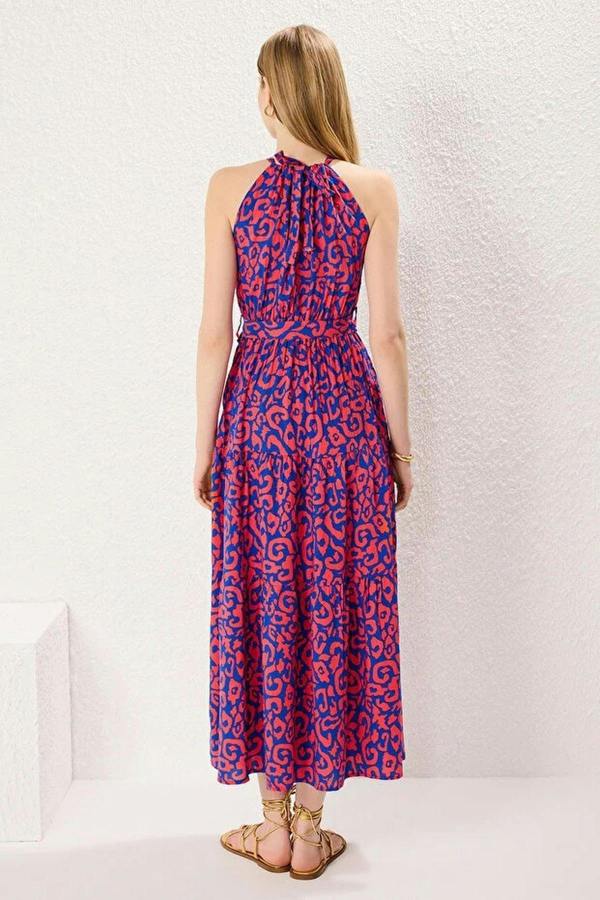 WOVCOR Halter Neck Lined Maxi Woven Dress