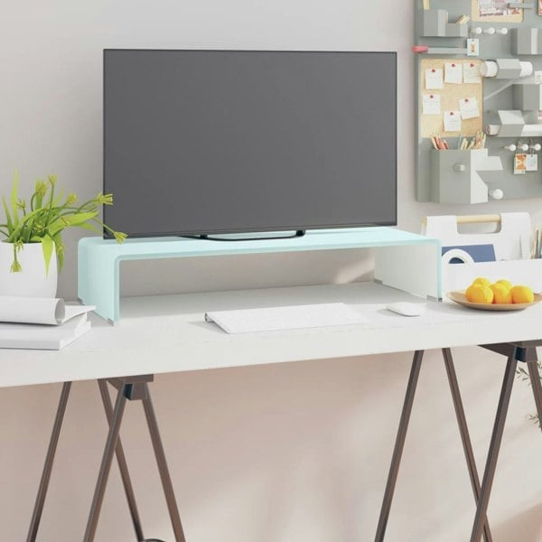 Berkfield TV Stand/Monitor Riser Glass Green 70x30x13 cm
