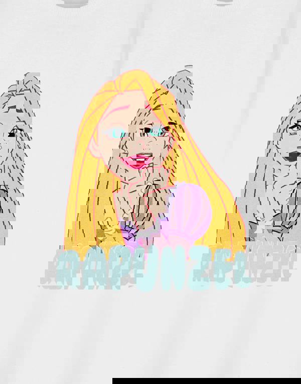 Disney Girls White Rapunzel Short Sleeved T-Shirt