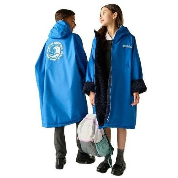 Regatta Kids Junior Fleece Lined Zip Changing Robe Blue
