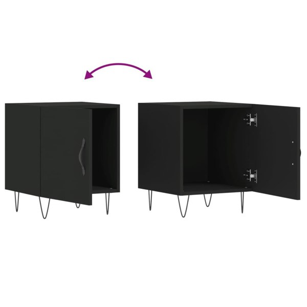 Berkfield Bedside Cabinet Black 40x40x50 cm Engineered Wood