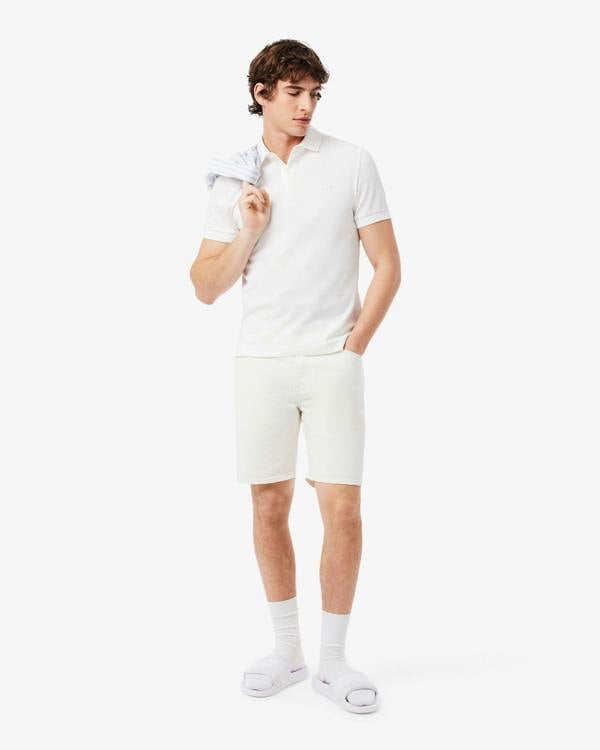 Lacoste Serve Hybrid Monogram Slides - White/White 21G | CHO | Designer Mens Sandals