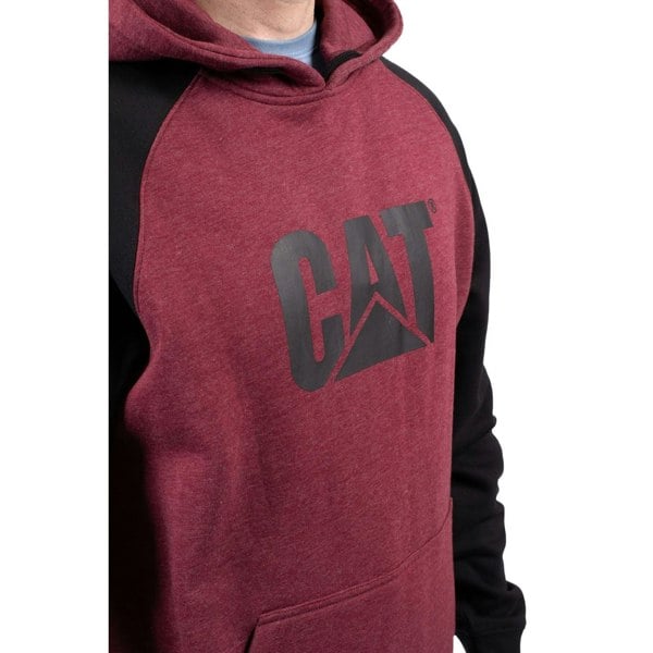Caterpillar Raglan Cotton Men's Red Hoodie