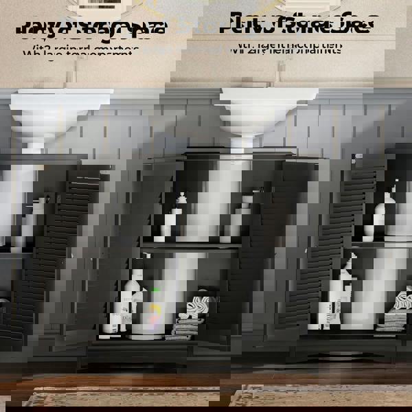 Levede Bathroom Under Sink Cabinet Basin Storage Cupboard Black Vanity Unit