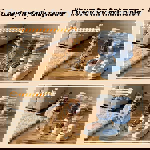 Skylos 2 Packs Automatic Food Feeder Waterer Set Plastic Dispenser Dog Cat 3.5L