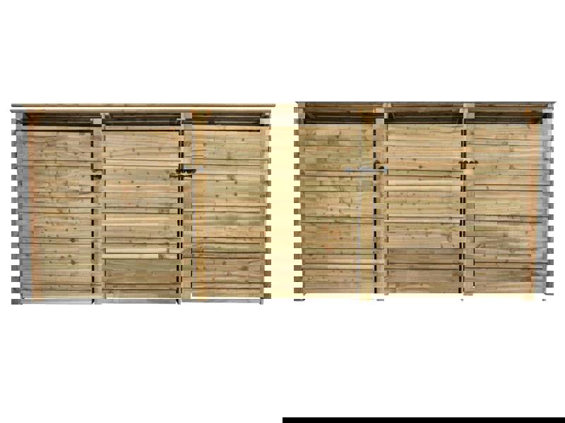 Arbor Garden Solutions Wooden Log Store (Roof Sloping Back) with Doors W-335cm, H-126cm or 180cm, D-88cm