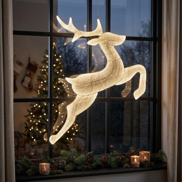 Garden Greatness Aura Leaping Reindeer Hanging LED Light