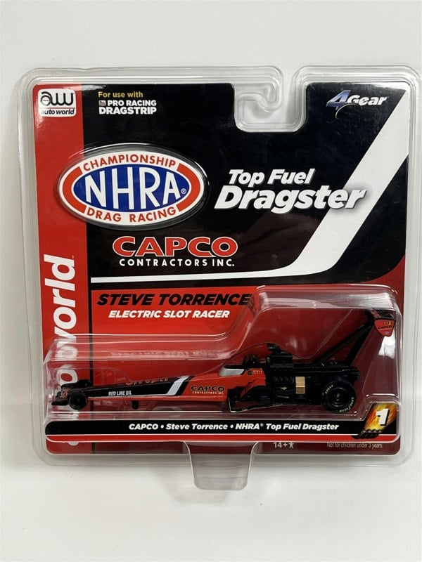 Auto World Slot Cars CAPCO Steve Torrence NHRA Top Fuel Dragster HO Scale Slot Car SC370-1