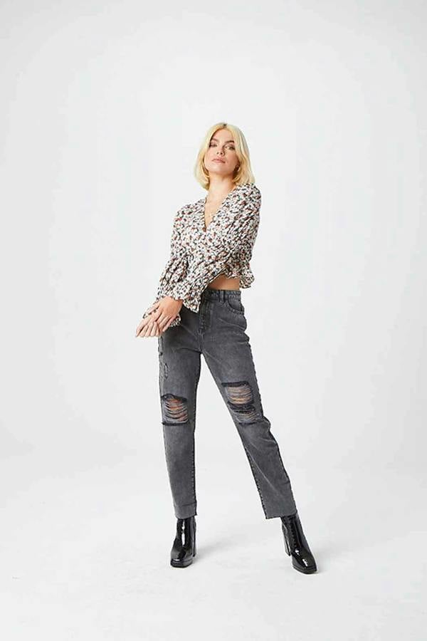 Urban Bliss Elliott Black Ripped Mom Jeans