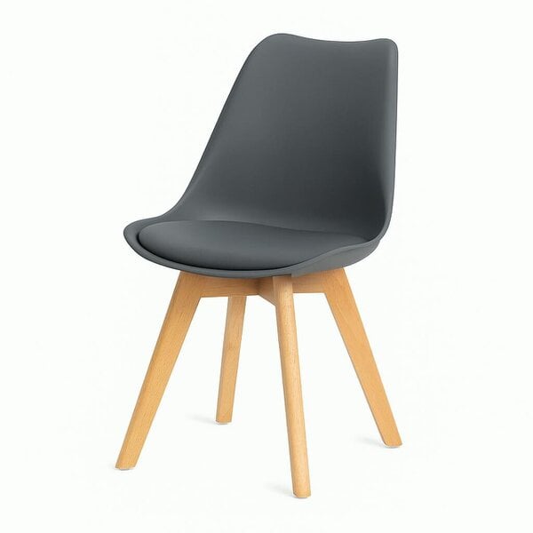 Kosy Koala Dining Chairs Set of 4 Grey Plastic Kitchen Table Dining Room Furniture