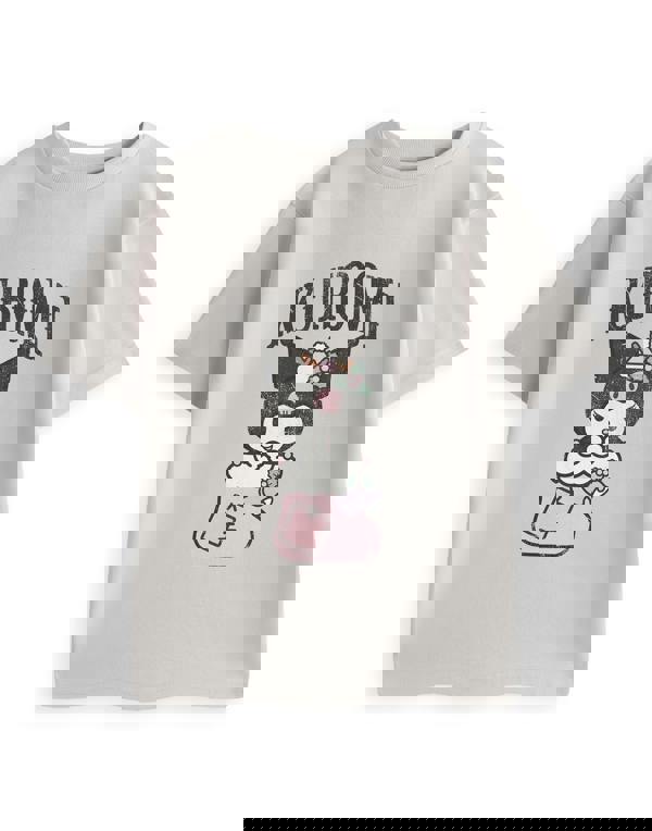 Hello Kitty & Friends Girls Grey Kuromi Stocking Short Sleeved T-Shirt