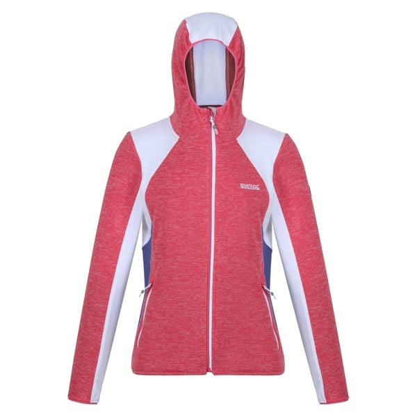 Regatta Women's Walbury V Contrast Panel Full Zip Fleece Jacket - Fruit Dove/White