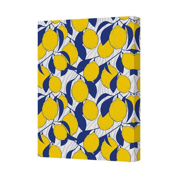Benjamin Tate Design Lemon Pattern Canvas Art Print On Deep Frame Gallery Wrapped
