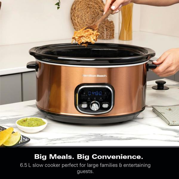 Hamilton Beach Digital 6.5L Oval Slow Cooker - Copper