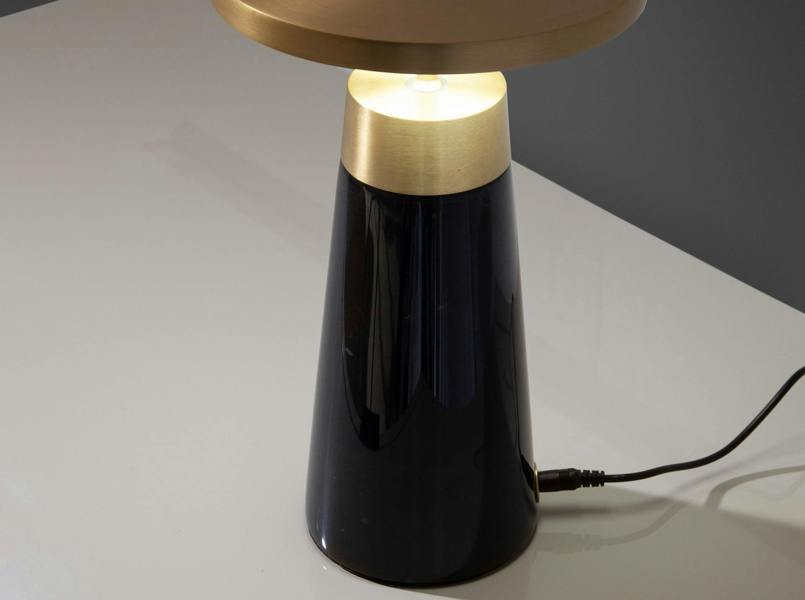 Angel Cerdá Table Lamp in Black Marble and Golden Steel 8028