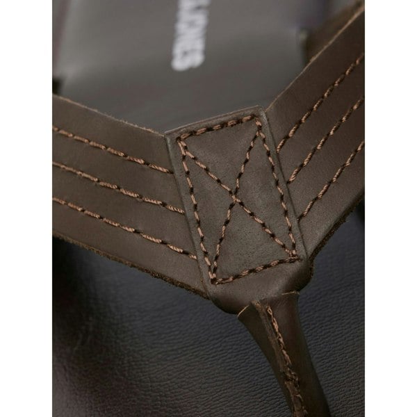 Jack & Jones Washton Leather Men's Brown Stone Flip Flops