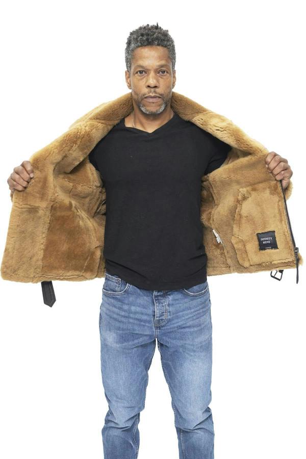 Infinity Leather Mens RAF Sheepskin Leather Aviator Jacket-Colchester