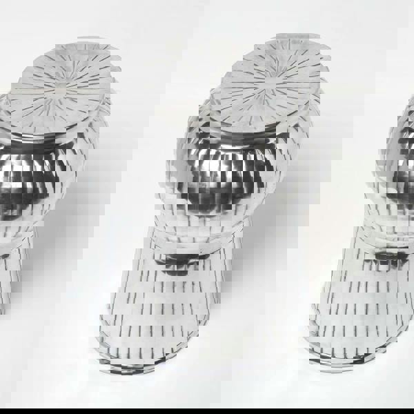 HOMESCAPES Elegant Designer Solid Metal Silver Footstool, MOROCCAN 43 cm High