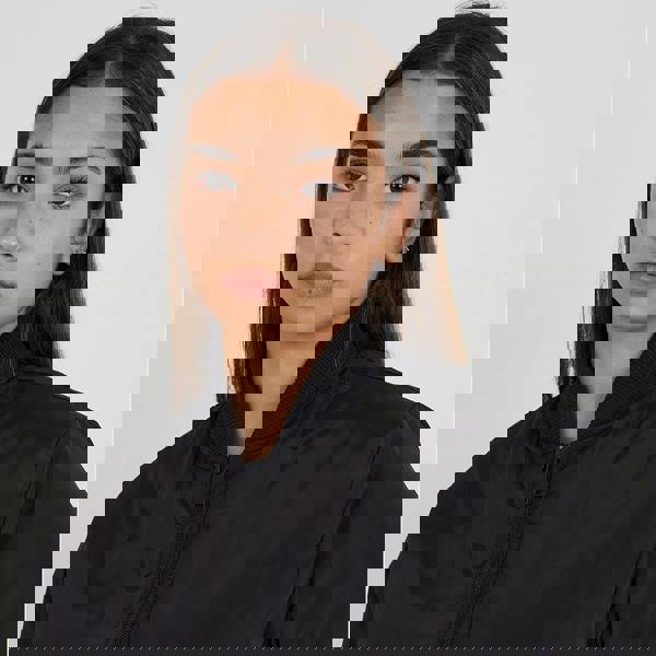 Brave Soul Black Ruched Sleeve Oversized Bomber Jacket - Black Image 4