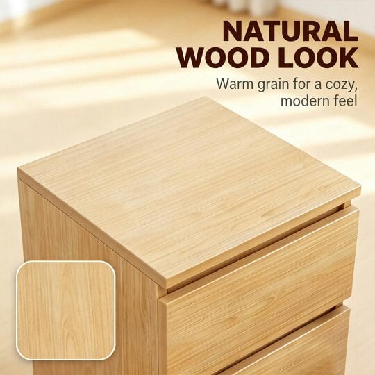 Havendro Modern Bedside Table Drawers Cabinet Bedroom Furniture Storage Nightstand Shelf