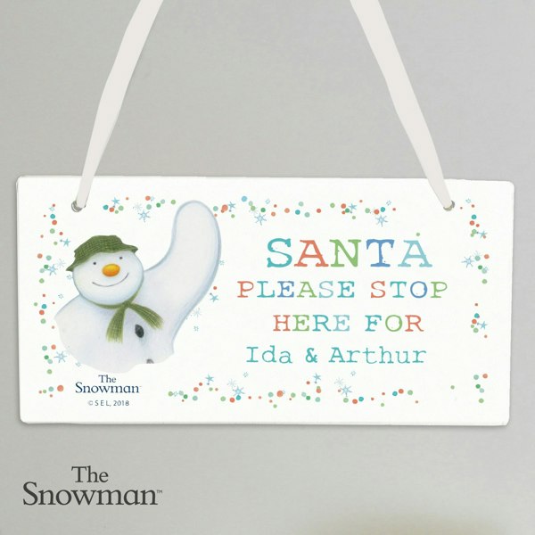 Personalised Memento Company Personalised The Snowman Let it Snow Santa Stop Here Wooden Sign