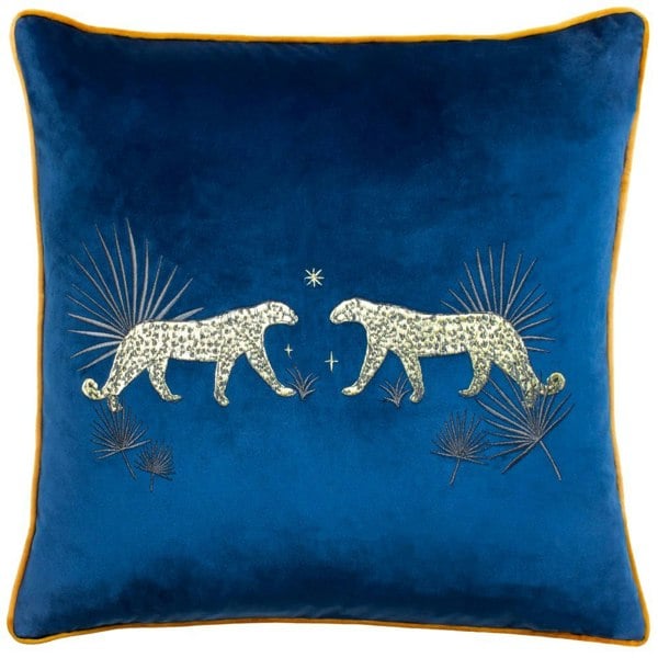 Wylder Dusk Leopard Cushion Cover - Navy