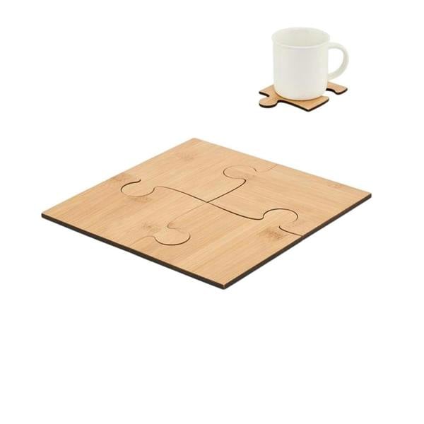 MidOcean Lepy Bamboo Puzzle Coaster Set - Wood - 
