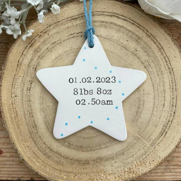 Personalised New Baby Star - alternative angle