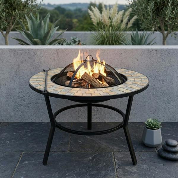 Garden Greatness Montage Mosaic Round Fire Pit
