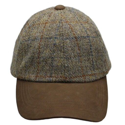 Heather Hats & Accessories Genuine Harris Tweed Baseball Trucker Cap, Cotton Lining, Outdoor Wear, Mushroom Beige