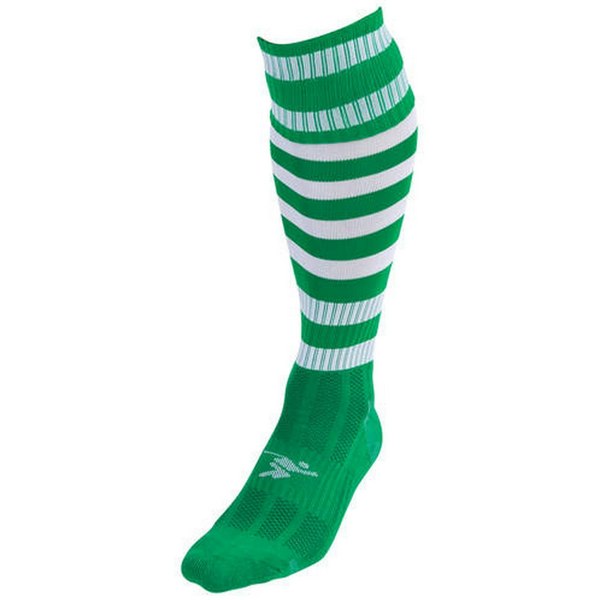 Precision Unisex Adult Pro Hooped Football Socks - Green/White