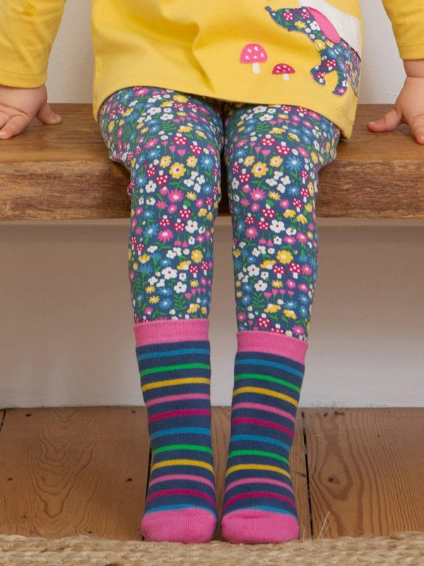 Kite Girls Organic Tiger Face Grippy Socks Blush