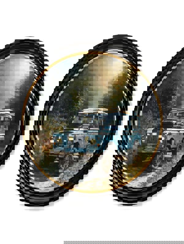 Exceptional Art Country Track Defender Blue - Oxford Round Frame