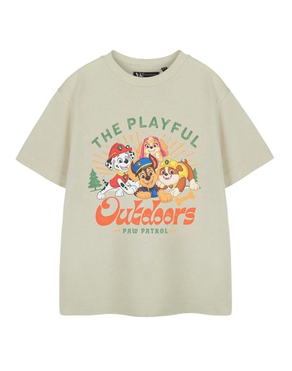 Paw Patrol Boys Beige Playful Outdoors Short Sleeved T-Shirt
