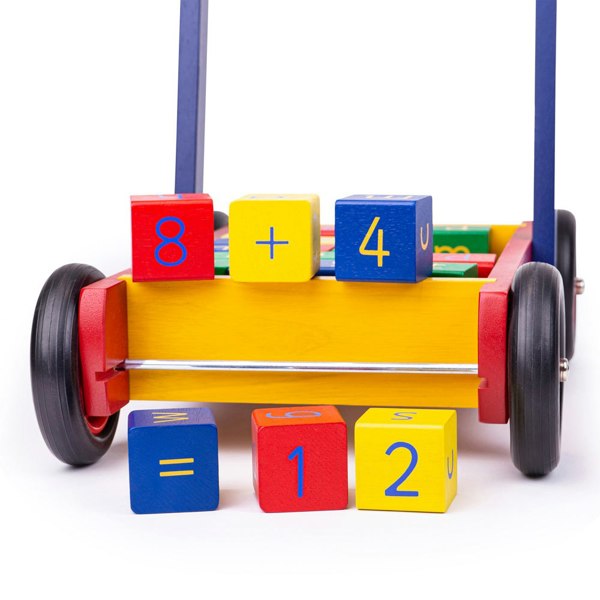 Tidlo Wooden Baby Walker With 24 Abc Stacking Blocks