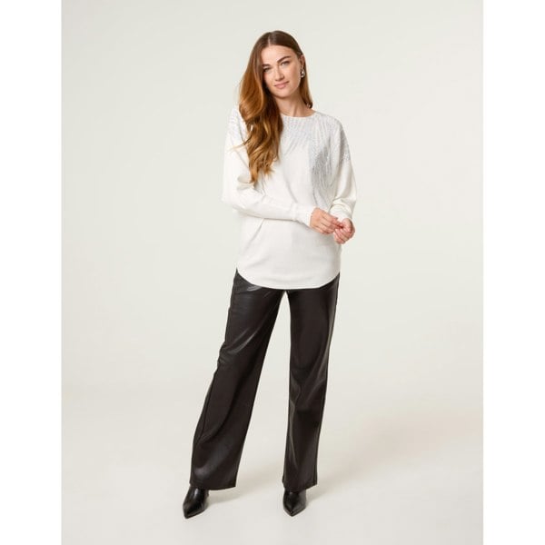 Blue Vanilla Rhinestone Detailed Jumper