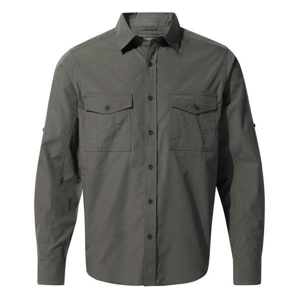 Craghoppers Mens Expert Kiwi Long-Sleeved Shirt - Carbon Grey - 