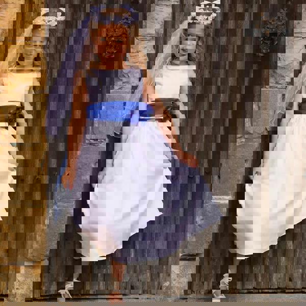 Flower girls standing outside a church