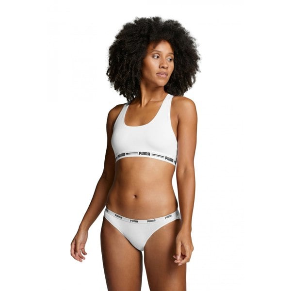 Puma 2-Pack Classic Logo Low-Rise Bikini Briefs, White