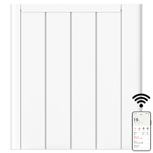 MYLEK Electric Ceramic Radiator Panel Heater WIFI Smart APP Eco 1000W Bathroom Safe Wall Mounted Timer Thermostat
