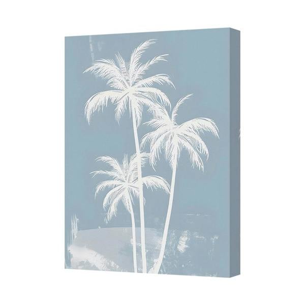 Benjamin Tate Design Blue Palm Trees Canvas Art Print Wall Decor Coastal Ocean Scene