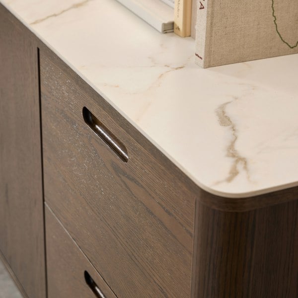 Furniture To Go Southampton Sideboard With 2 Doors 2 Drawers and 2 Shelves in Cream Ceramic