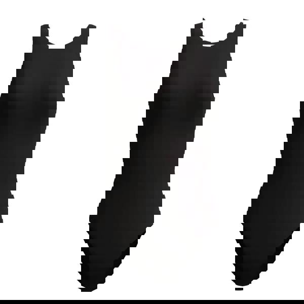 Speedo solid high neck swimsuit in black, sleeveless one-piece