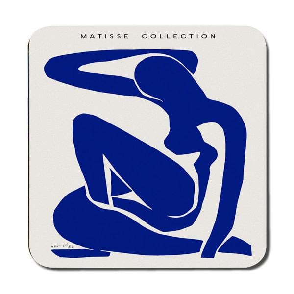 Benjamin Tate Design Matisse Collection Placemat And Coaster Set Limited Edition Indigo Abstract Artwork Wood Bottom