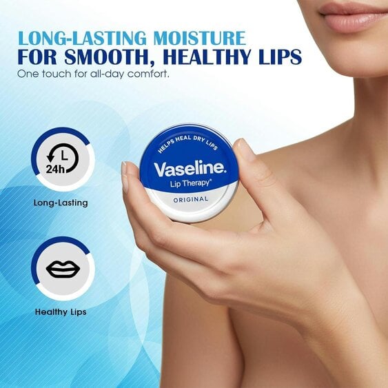 Vaseline Lip Therapy Original Lip Balm Tins 3 x 20g