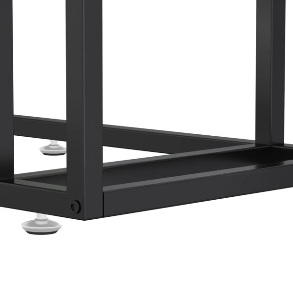 Berkfield Computer Side Table Black Marble 50x35x65 cm Tempered Glass
