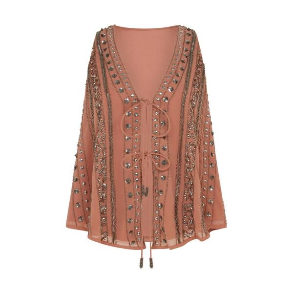 Rose & Nancy Emma Embellished Pink Waistcoat