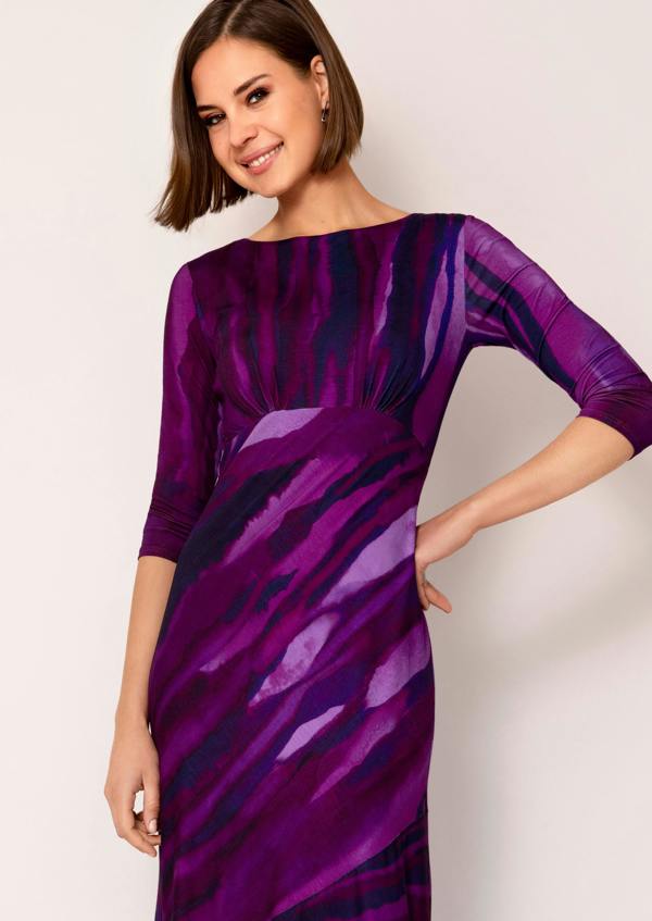 Alie Street London Maxine Asymmetric Dress (Vivid Plum)