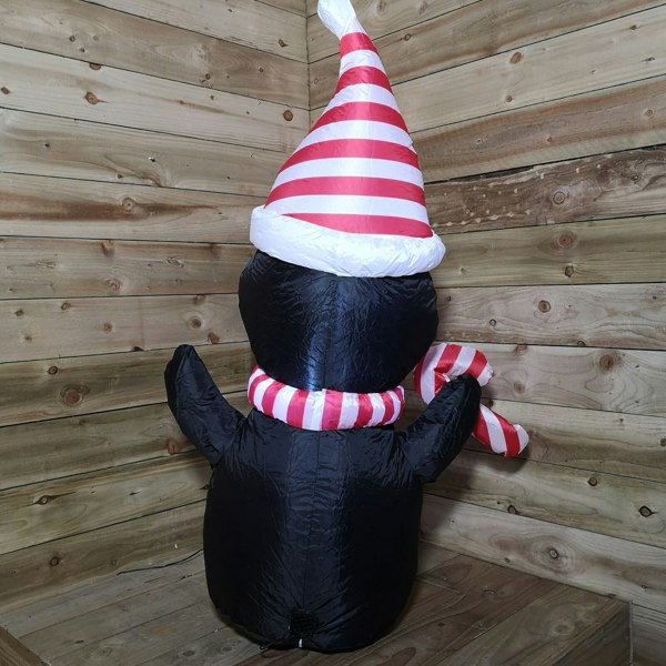 Samuel Alexander 4ft (120cm) LED Christmas Inflatables Outdoor Penguin With Candy Cane Decorations