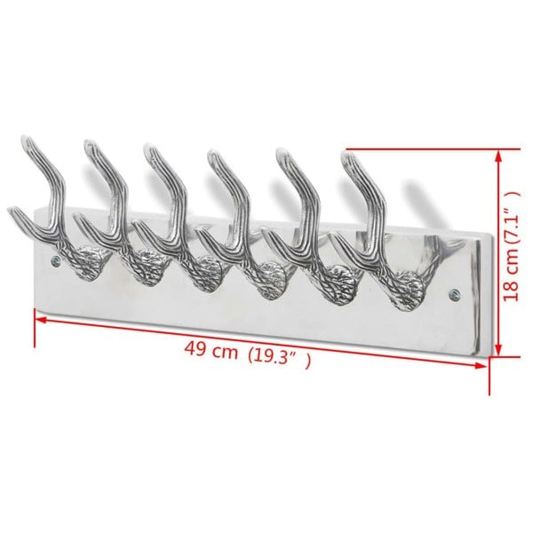 Berkfield Aluminium Wardrobe Hook Coat Rack Hat/Tie Hanger Silver